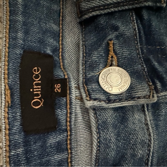 Quince Women’s Stretch High Rise Straight Jeans Medium Wash size 26 inseam 28 - Picture 7 of 11